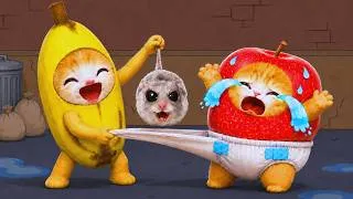 Thumbnail: Banana Cat Teases Banana Apple with a Sad Hamster! 🐹😿 | Banana Cat Compilation | Cat MEME 😿