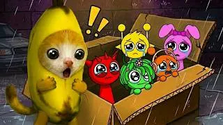 Thumbnail: Banana Cat Adopts All Team Spunki Baby  🐱Banana Cat Compilation | Cat MEME 😿