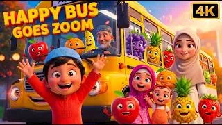Thumbnail: Wheels on the Bus Fruits Fantasy World | Happy Bus Goes Zoom | Islamic Rhymes for kids #kids