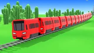 Thumbnail: 【踏切アニメ】あぶない電車【カンカン】電車 5 Train Climbing Pynamid 2025 🚦 Fumikiri 3D Train Railroad Crossing Animation