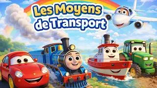 Thumbnail: LES MOYENS DE TRANSPORT 🚗 Train, Avion, Camion | Chanson pour enfants @HappyTunesTime  #kidssong