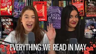 Thumbnail: everything we read in may ⚔️📚 // broken dove, the raven scholar, sword catcher, and more