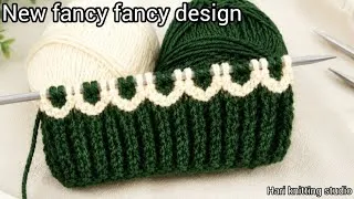Thumbnail: 🧶Beautiful two Color Knitting Pattern | सिर्फ 2 रंगों से खूबसूरत डिज़ाइन #new #knitting #diy 