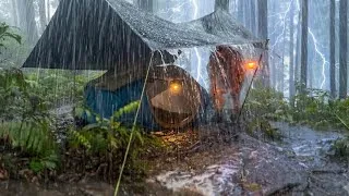 Thumbnail: SOLO Camping Surrounded by Lightning All Day During a Heavy Rain‼️