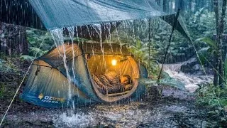 Thumbnail: Real Heavy Rain Camping & River ASMR | Cozy Pop-Up Tent Escape