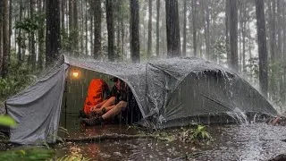 Thumbnail: FLOOD REACHED THE TENT TERRACE‼️ SOLO CAMPING in Heavy Rain