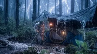 Thumbnail: 3 DAYS HEAVY RAIN WITH THUNDER IN POP UP TENT CAMPING 