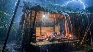 Thumbnail: Bushcraft in Long Heavy Rain with Thunderstorm‼️ Survive in Heavy Rain with Grandpa‼️