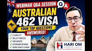 Thumbnail: Australian 462 Visa Webinar Q&A | Top Questions Answered | 2026 Guide