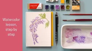 Thumbnail: Paint along with me: Wisteria flowers, gorgeous and simple!