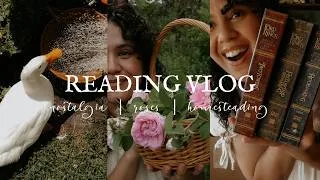 Thumbnail: reading vlog 🪿 scottish romance, nostalgic unboxing, rose bush dreams! 🌹