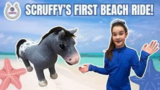 Thumbnail: I TOOK MY LEMIEUX TOY PONY TO THE BEACH! 🐴🌊 | SCRUFFY’S FIRST BEACH RIDE