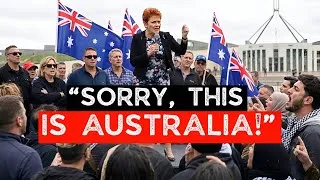Thumbnail: Islamo-Leftist Mob Surround The Wrong Australian - Pauline Hanson!