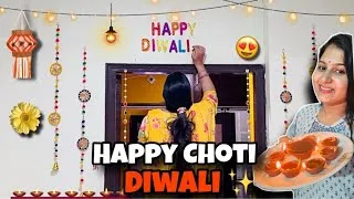 Thumbnail: Happy chhoti Diwali 🪔 to all  #diwali #decoration #harshikavlogs 