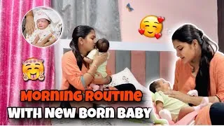 Thumbnail: My newborn baby morning routine 👶|| 1 month old baby care routine 