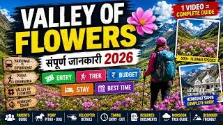 Thumbnail: Valley of Flowers Trek 2026 | Complete Travel Guide | Budget, Stay, Entry, Best Time & Hemkund Sahib