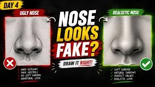 Thumbnail: Nose realistic kyun nahi lagti? 😳| How to Draw Nose | Nose Drawing Easy for Beginners