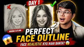 Thumbnail: Agar Portrait Drawing Seekhni Hai To Yahi Se Start Karo 😳🔥 | #Day 1 Portrait Drawing Tutorial