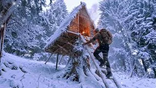 Thumbnail: Survival Challenge in The Most Violent Blizzard Ever | Building a Treehouse Shelter.