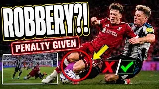 Thumbnail: Liverpool vs Newcastle United penalty controversy explained | Premier League 2026 | Munoz vs Hall