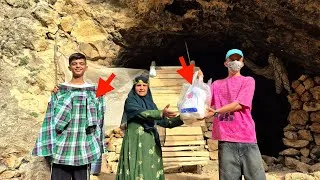 Thumbnail: Kind young man brings happiness to cave family with food and clothes