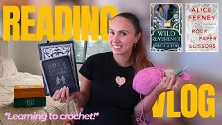 Thumbnail: READING VLOG 📖 | Wild Reverence, learning to crochet, and bookmail 🩵🩷✨