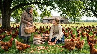 Thumbnail: Peaceful Farm Life | Collecting Fresh Eggs and Feeding Chickens in the Countryside