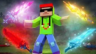 Thumbnail: I Secretly Used CREATIVE MODE Weapons in this Minecraft Server...