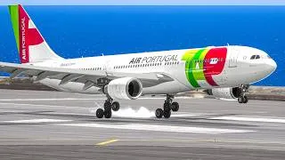 Thumbnail: ✈️ 50 CRAZY CLOSE UP Takeoffs & Landings 🇵🇹 FUNCHAL Madeira Cristiano Ronaldo Airport Plane Spotting