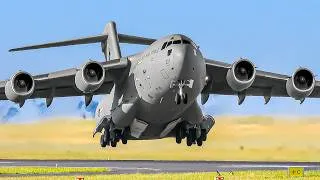 Thumbnail: ✈️ BIG MILITARY PLANES & JET FIGHTER Takeoffs & Landings 🌎C-5 IL-76 B-52 F-22 F-15 C-2 P-1 F3-5 C-17