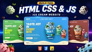Thumbnail: Build a Modern Ice Cream Website Using HTML, CSS & JavaScript | Responsive Web Design Tutorial
