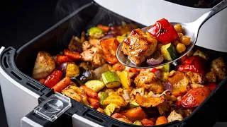 Thumbnail: One Basket Dinner! Juicy Chicken and Veggies in the Air Fryer 🍗
