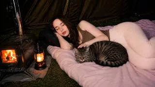 Thumbnail: 3 Days of Nonstop Heavy Rain 🌧 Solo Girl Camping  Extreme Storm & Cozy Survival