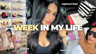 Thumbnail: WEEK IN MY LIFE 🕊️ | laser hair removal, sephora haul, pilates & gym, PR unboxing & morning routine