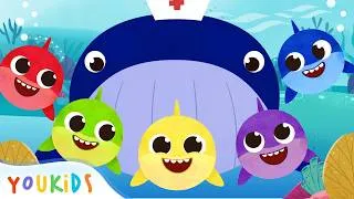 Thumbnail: No More Baby Sharks Jumping on the Bed! 🦈🛏️ | Rhymes for Kids | YouKids