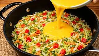 Thumbnail: Just Pour 2 Eggs Over the Vegetables! No Flour, So Easy and Delicious!