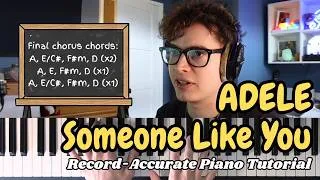 Thumbnail: Adele - Someone Like You Record-Accurate Piano Tutorial 🎹🎶