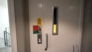 Thumbnail: Locked off original 1980s DEVE holeless hydraulic elevator @ Datavägen 3, Järfälla, Sweden