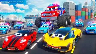Thumbnail: INSANE Police Cars Mission 🚓 Big Monster Police Truck Traps Thief Cars!
