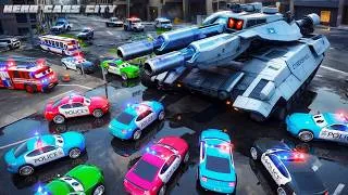 Thumbnail: City Protector Tank 🚨 Malfunctioned? Police Cars Epic Rescue! Hero Cars