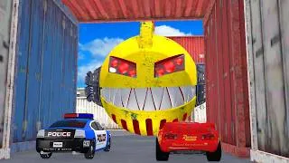 Thumbnail: McQueen and Police vs Giant MS PACMAN & NEW MONSTER PACMAN - EXPLORE DESERT #2026
