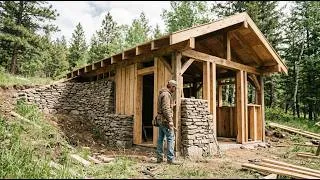 Thumbnail: Turning a Grassy Hillside Into a Hidden Wood and Stone Cabin with an Earth Covered Roof  Full Build