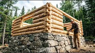 Thumbnail: This Stone Base Log Cabin Went From Rough Shell to Usable Forest Shelter  Full Restoration