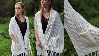 Thumbnail: The Easiest Crochet Cable Pocket Shawl