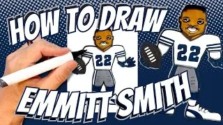 Thumbnail: How to Draw Emmitt Smith for Kids - Dallas Cowboys NFL Football Player Hall of Fame