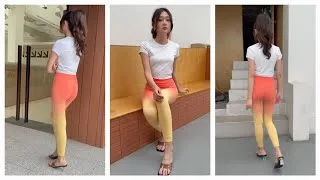 Thumbnail: Activewear | Dynamic & Beautiful : T-shirt,  Gradient Leggings and Clear Heels Sandals p2