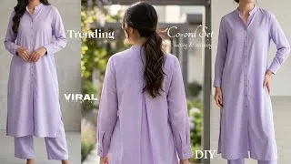 Thumbnail: ✔️ Trending Co-ord Set Cutting & Stitching || Readymade Style Collar Cord Set || Box Plated Kurti