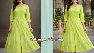Thumbnail: 10 PANEL KURTI CUTTING AND STITCHING || FRONT SLIT PANEL KURTI || PANEL FROCK CUTTING