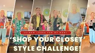 Thumbnail: 'Shop your closet' style challenge! We styled over 10 new looks for my mom! | Vintage stylist