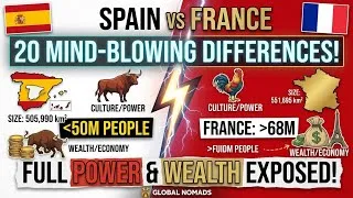 Thumbnail: Spain vs France: 20 Mind-Blowing Differences (Size, Wealth & Power)⁠